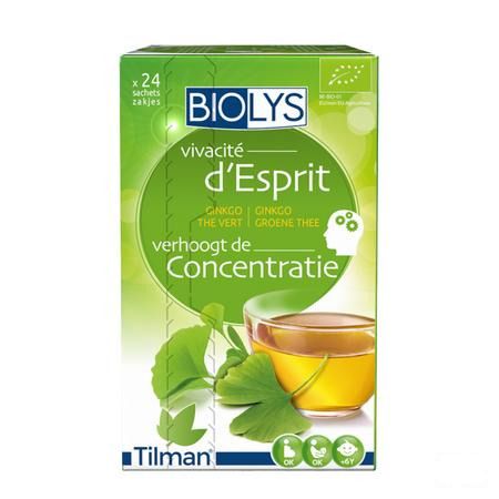 Biolys Ginkgo Groene Thee Zakjes 24  -  Tilman