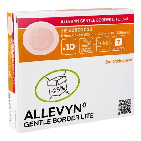 Allevyn Gentle Border Lite Ovaal Small 10 66801013  -  Smith Nephew