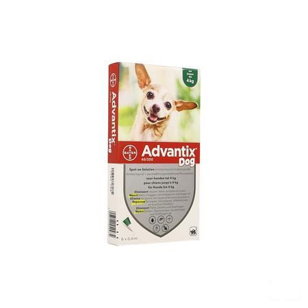 Advantix 40 - 200 Honden < 4kg Flacon 6x0,4 ml