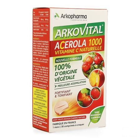 Arkovital Acerola 1000 Tabletten 30 + 1 Tube 15 Comp  -  Arkopharma