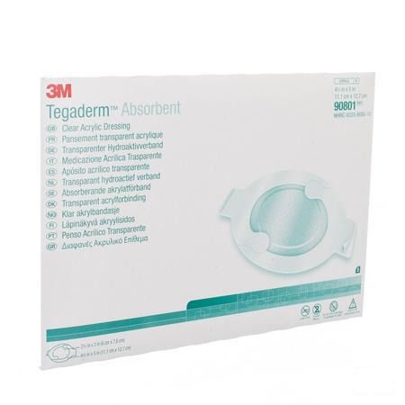 Tegaderm 3m Absorb.transp Ster 11,1x12,7cm 5 90801  -  3M