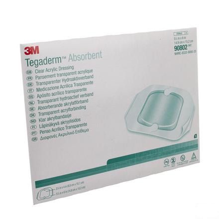 Tegaderm 3m Absorb.transp Ster 14,9x15,2cm 5 90802  -  3M