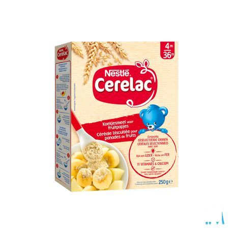 Nestle Cerelac Koekjesmeel Fruitpapjes 250 gr  -  Nestle