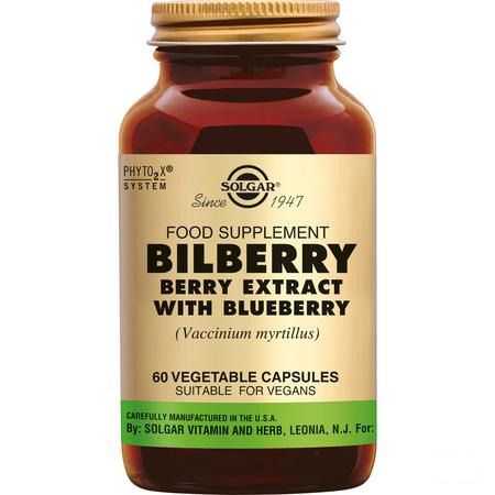 Solgar Bilberry Berry Extract (bosbes) V-Capsule 60  -  Solgar Vitamins